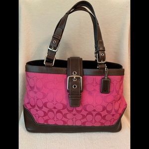 COACH Signature Hamptons Carry All Satchel Tote